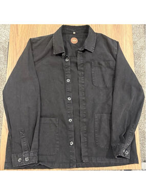 Common People Overshirt Size XL Black Shacket Oi Polloi Workwear Chore H1